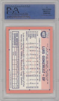 Luis Gonzalez from the 1991 Topps Traded set graded by PSA and given an overall grade of 9.
