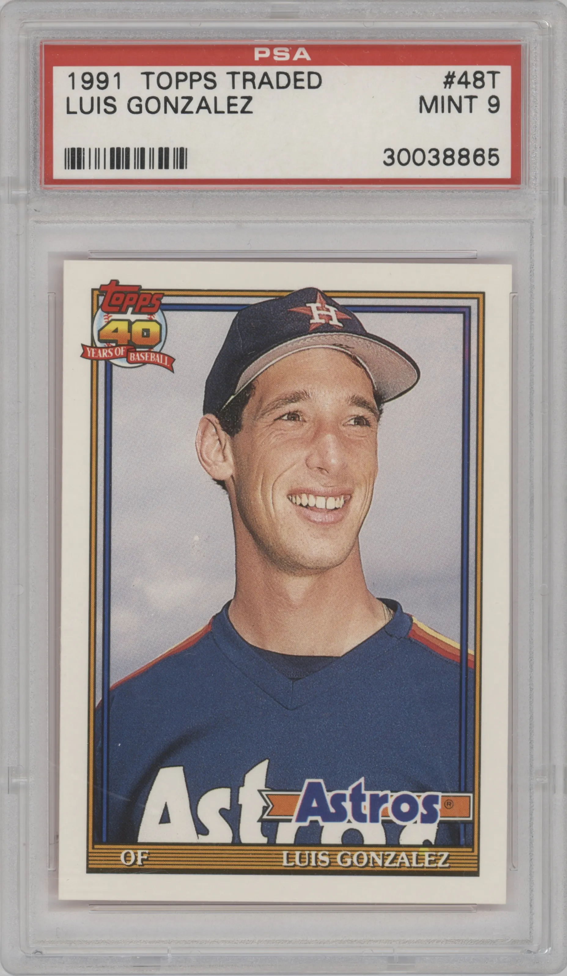 1991 Topps Traded Luis Gonzalez PSA 9