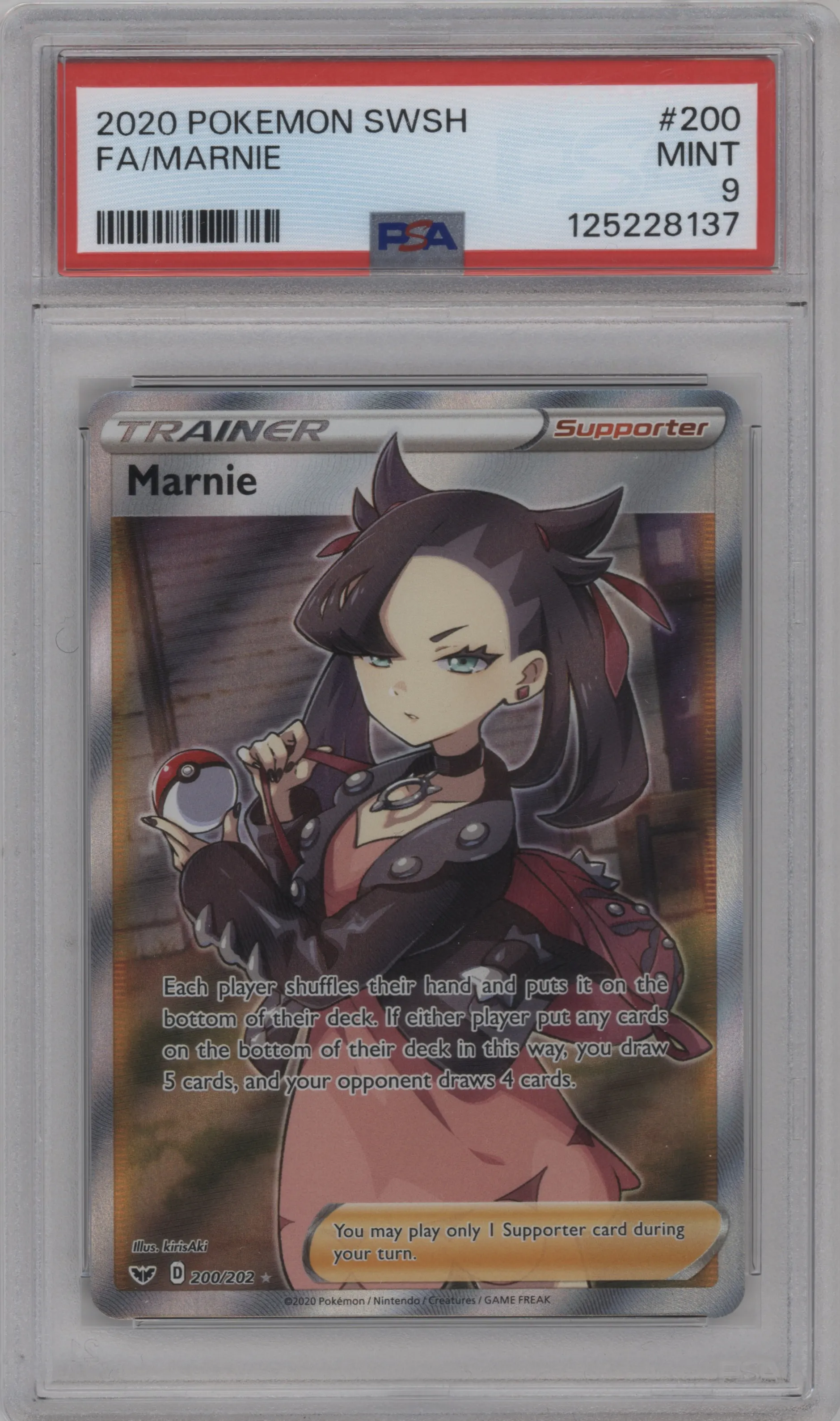 2020 Pokemon SWSH Marnie #200 PSA 9