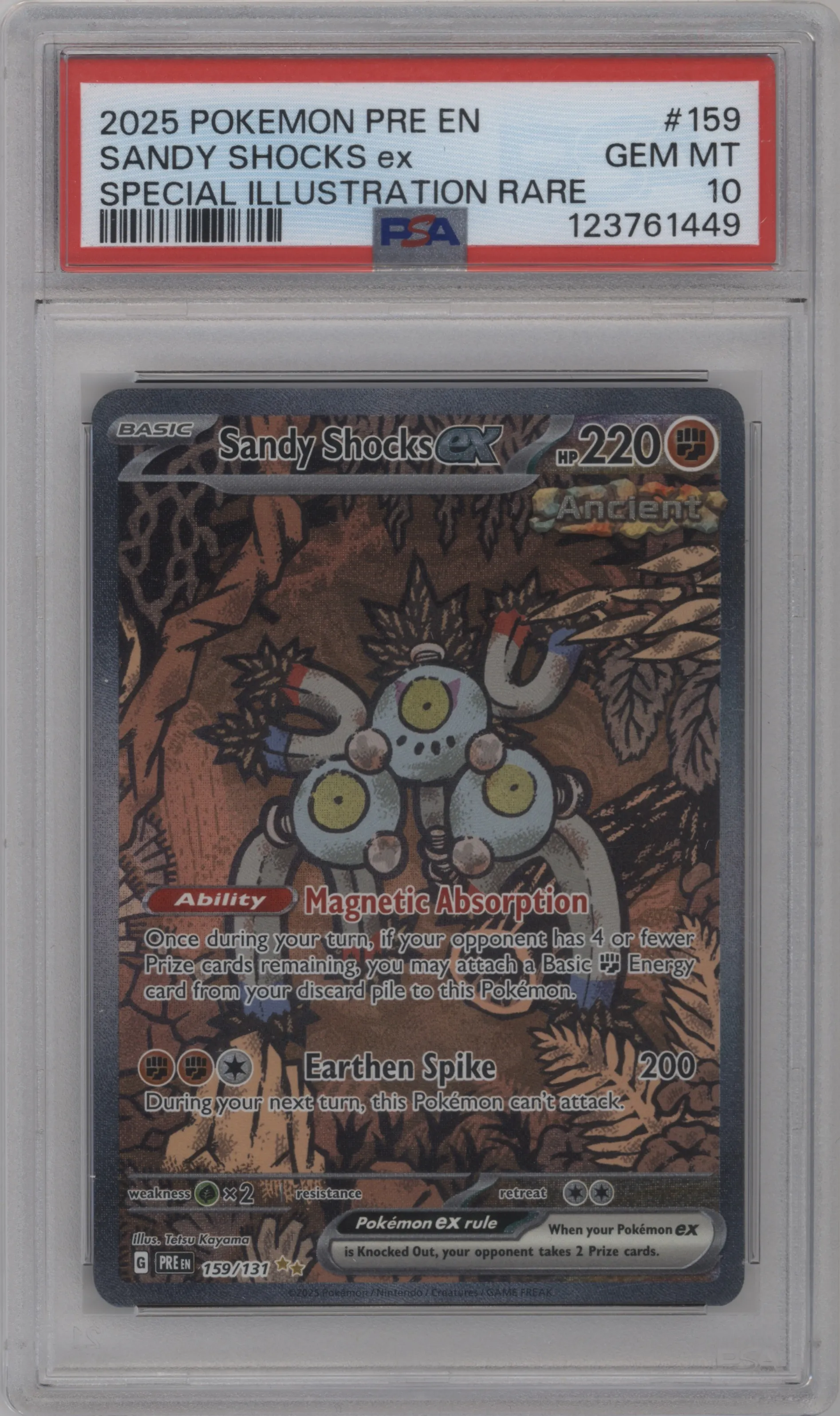 2025 Pokemon SV Prismatic Evolutions Sandy Shocks ex #159 PSA 10