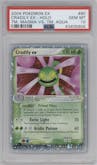 Cradily ex from the 2004 Pokemon EX set graded by PSA and given an overall grade of 10.
