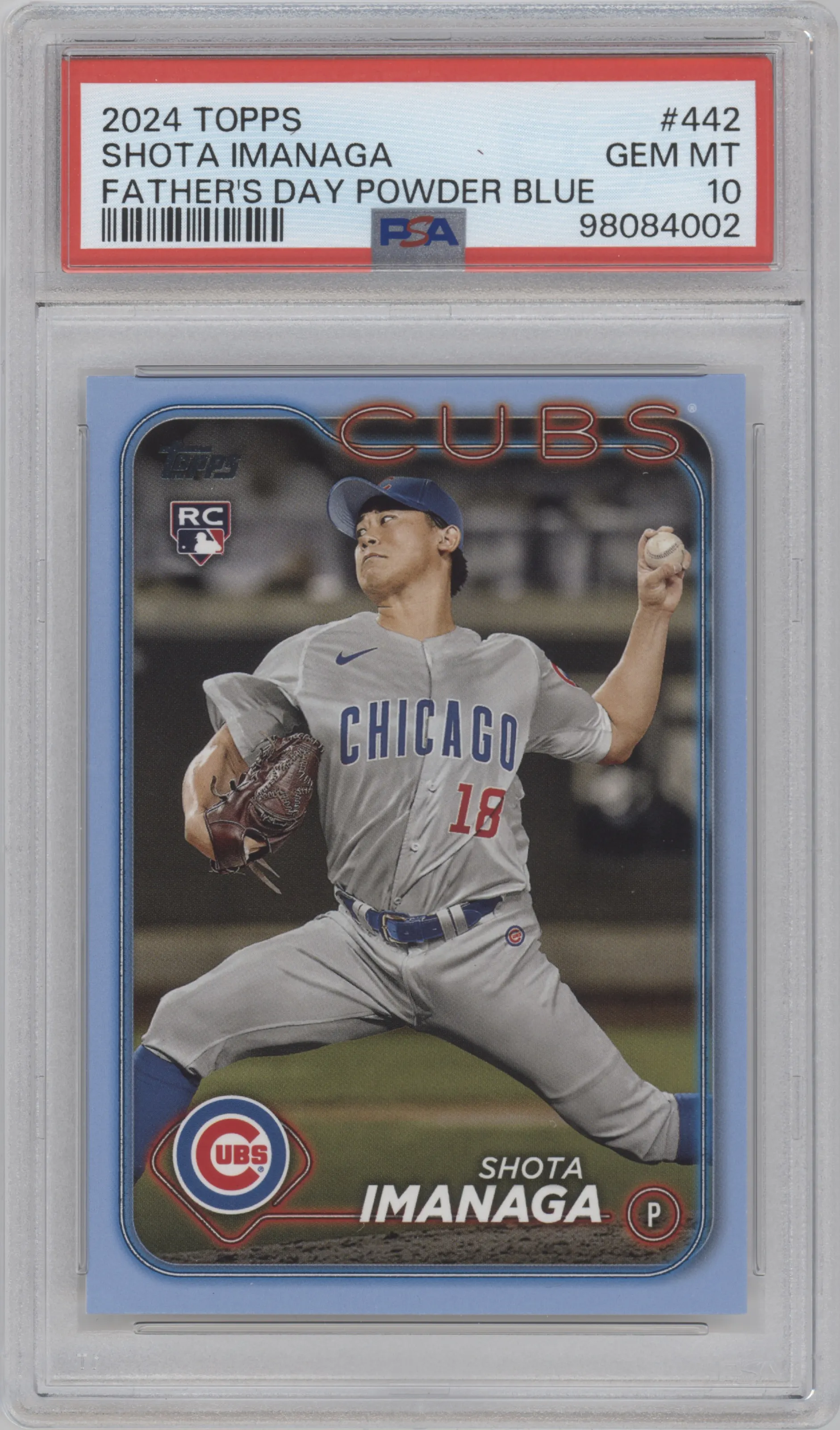 2024 Topps Shota Imanaga Father's Day Powder Blue PSA 10