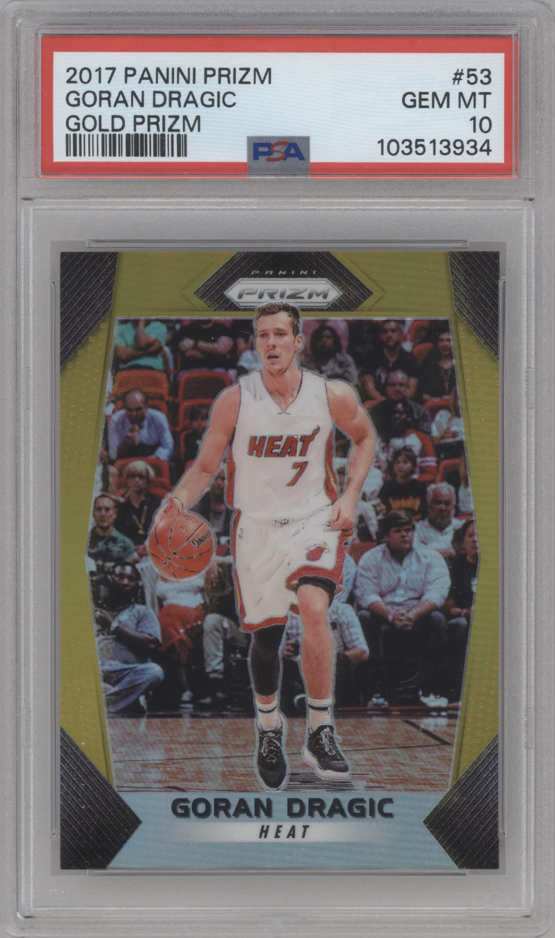2017 Panini Prizm Goran Dragic Gold Prizm #53 PSA 10
