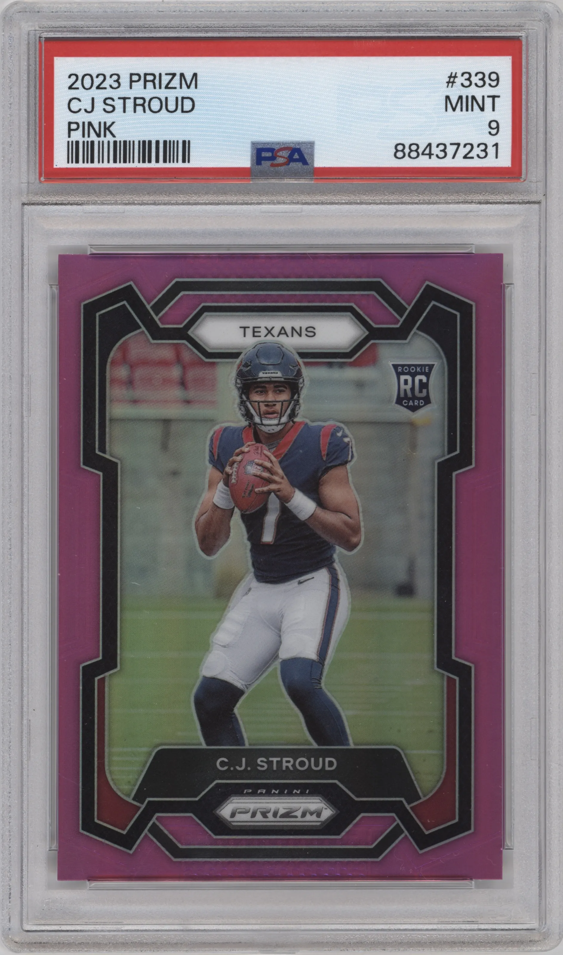 2023 Panini Prizm C.J. Stroud Pink Prizm #339 PSA 9