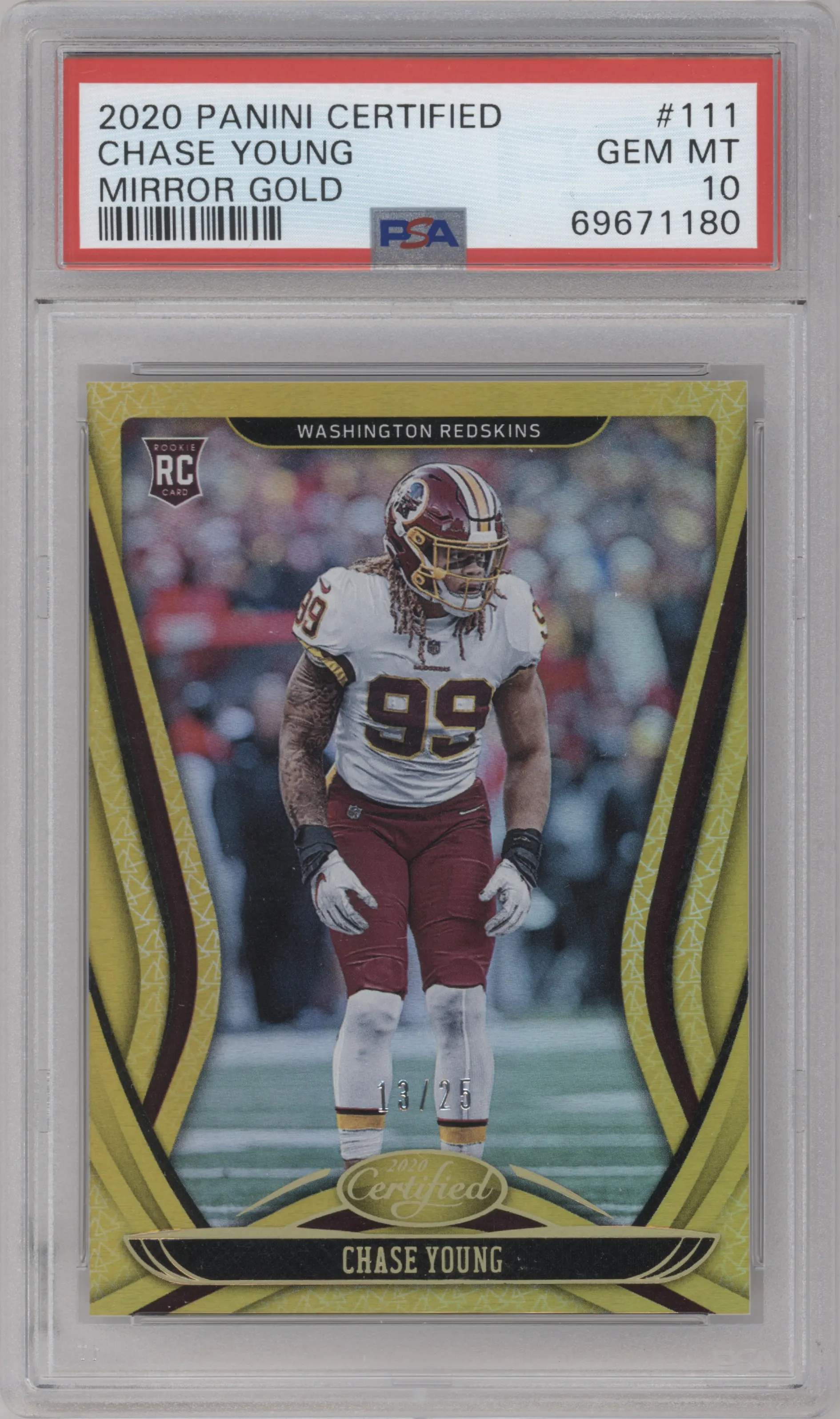2020 Panini Certified Chase Young Rookie Mirror Gold PSA 10