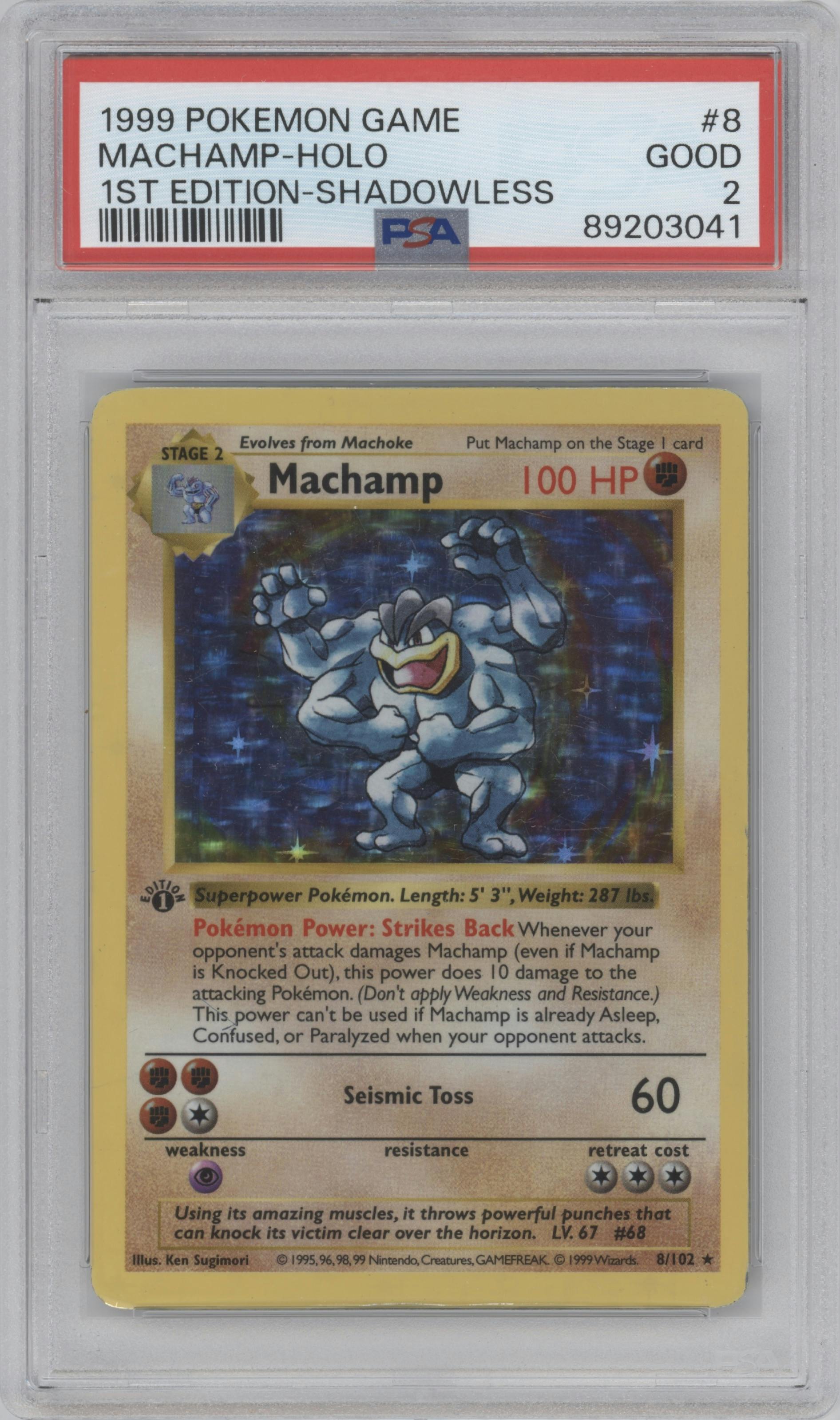 Pokemon Card Machamp 1st Edition Psa store 7