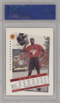 Michael Jordan from the 1991-92 Skybox set graded by PSA and given an overall grade of 10.