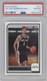 Victor Wembanyama from the 2023-24 Panini NBA Hoops set graded by PSA and given an overall grade of 10.