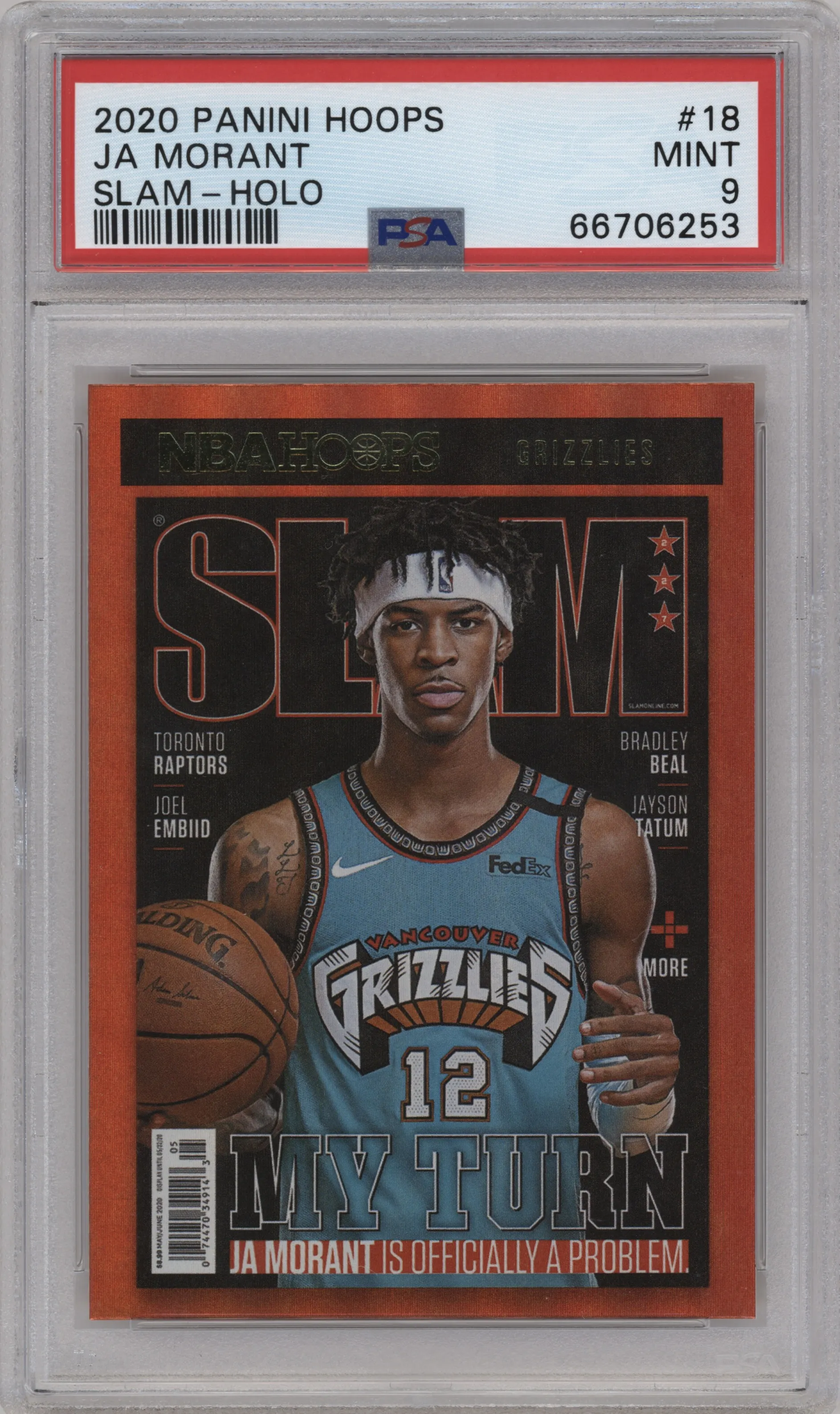 2020 Panini NBA Hoops SLAM Ja Morant Holo #18 PSA 9