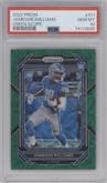 Jameson Williams from the 2022 Panini Prizm set featuring a Green Scope parallel graded by PSA and given an overall grade of 10.