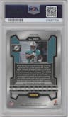 De'Von Achane from the 2023 Panini Prizm set featuring a Green Wave  parallel graded by PSA and given an overall grade of 10.