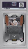Quinn Ewers from the 2024 Panini Prizm Draft Picks set featuring a Ruby Wave parallel graded by PSA and given an overall grade of 10.