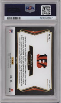 Joe Burrow from the 2024 Panini Select set featuring a Pink Glitter parallel graded by PSA and given an overall grade of 10.