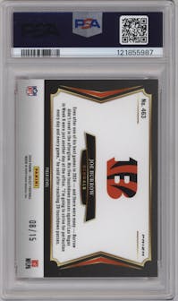 Joe Burrow from the 2024 Panini Select set featuring a Pink Glitter parallel graded by PSA and given an overall grade of 10.