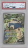 Snorlax from the 2023 Pokemon SV set featuring a Scarlet & Violet 151 Elite Trainer Box parallel graded by PSA and given an overall grade of 10.