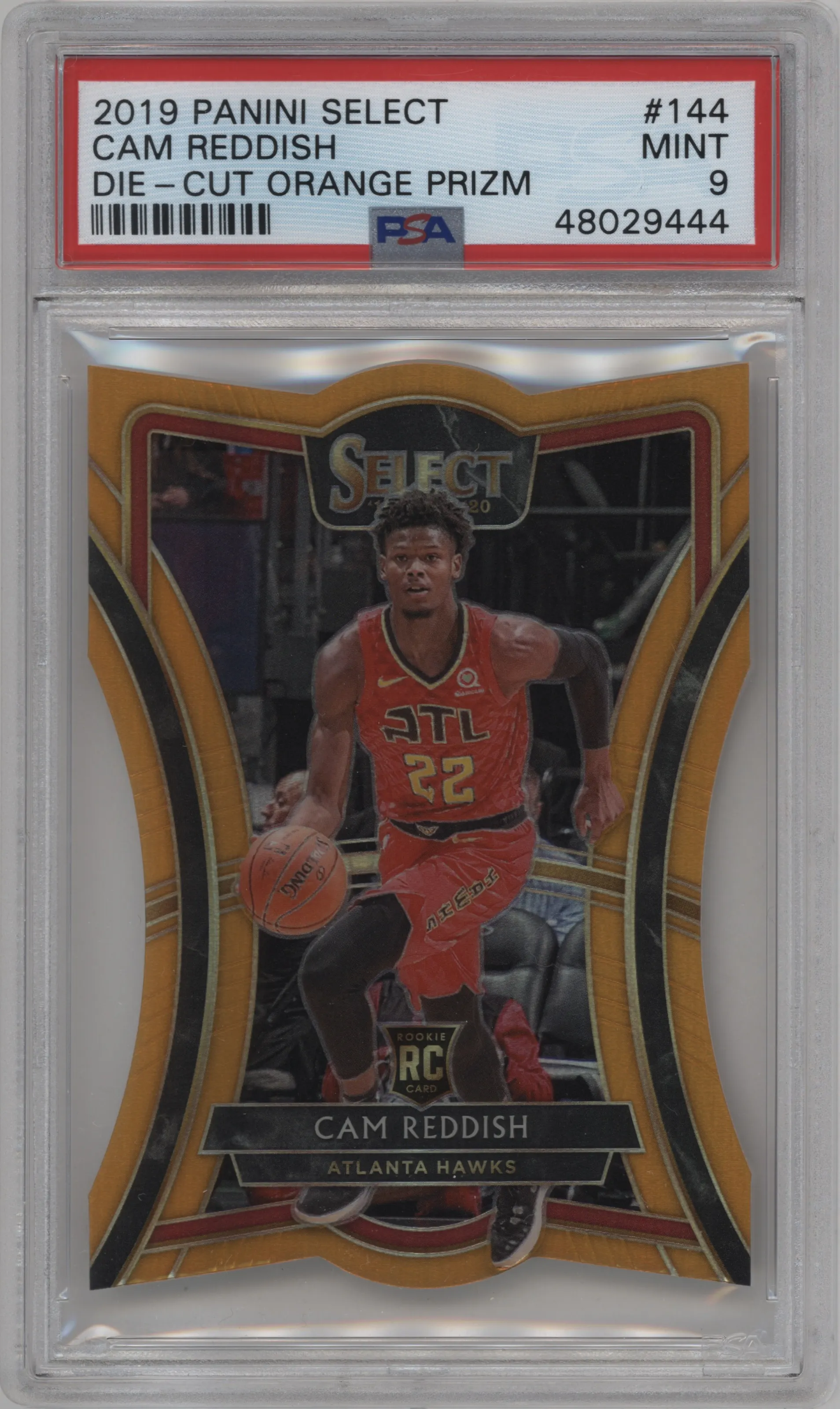 2019 Panini Select Pre.Lvl. Cam Reddish Die-Cut Orange PSA 9
