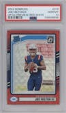 Joe Milton III  from the 2024 Donruss set featuring a Red Wave parallel graded by PSA and given an overall grade of 10.