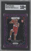 Bilal Coulibaly from the 2023-24 Panini Prizm set featuring a Fast Break Purple parallel graded by SGC and given an overall grade of 10.
