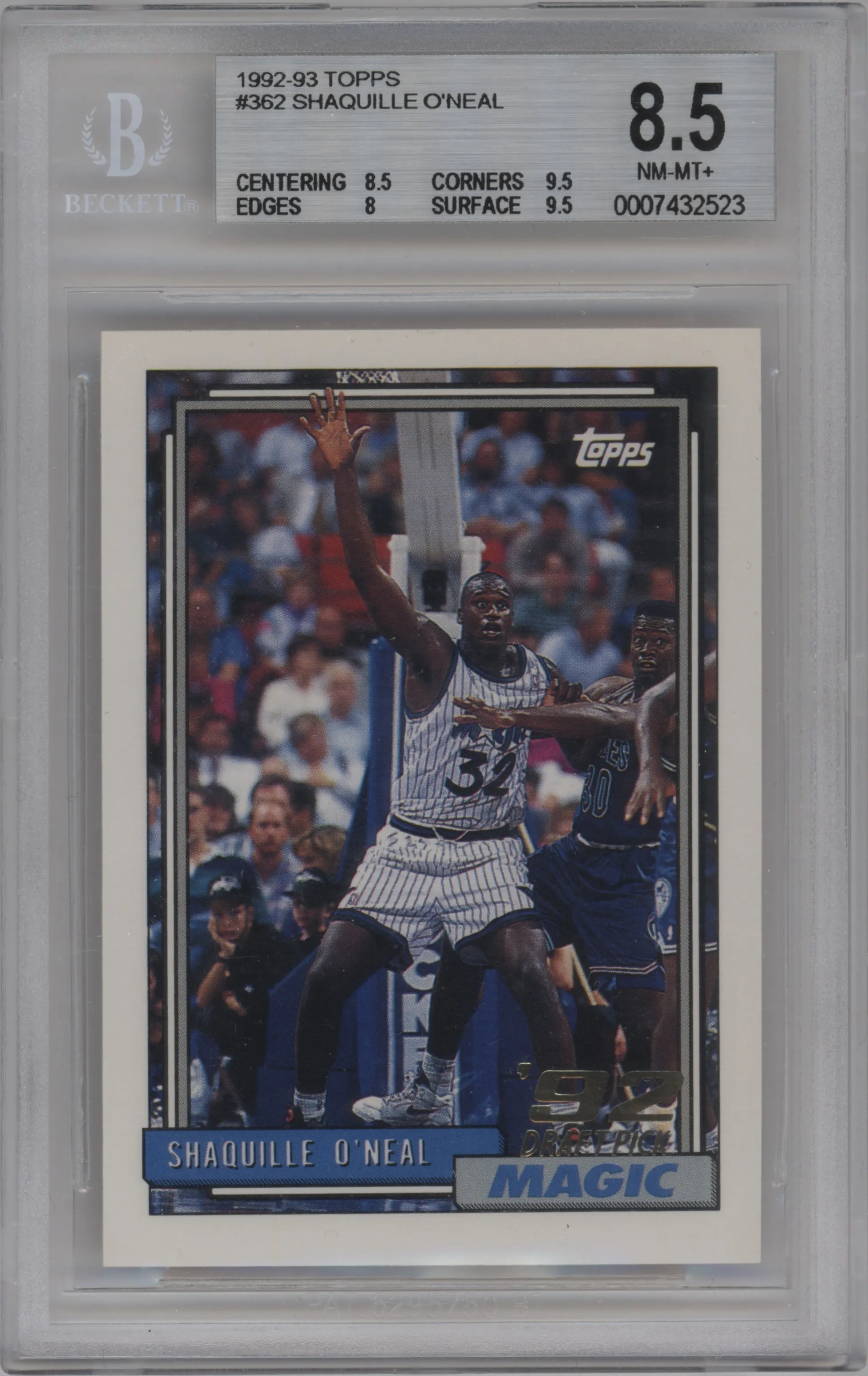 1992 Topps Shaquille O'Neal #362 BGS 8.5