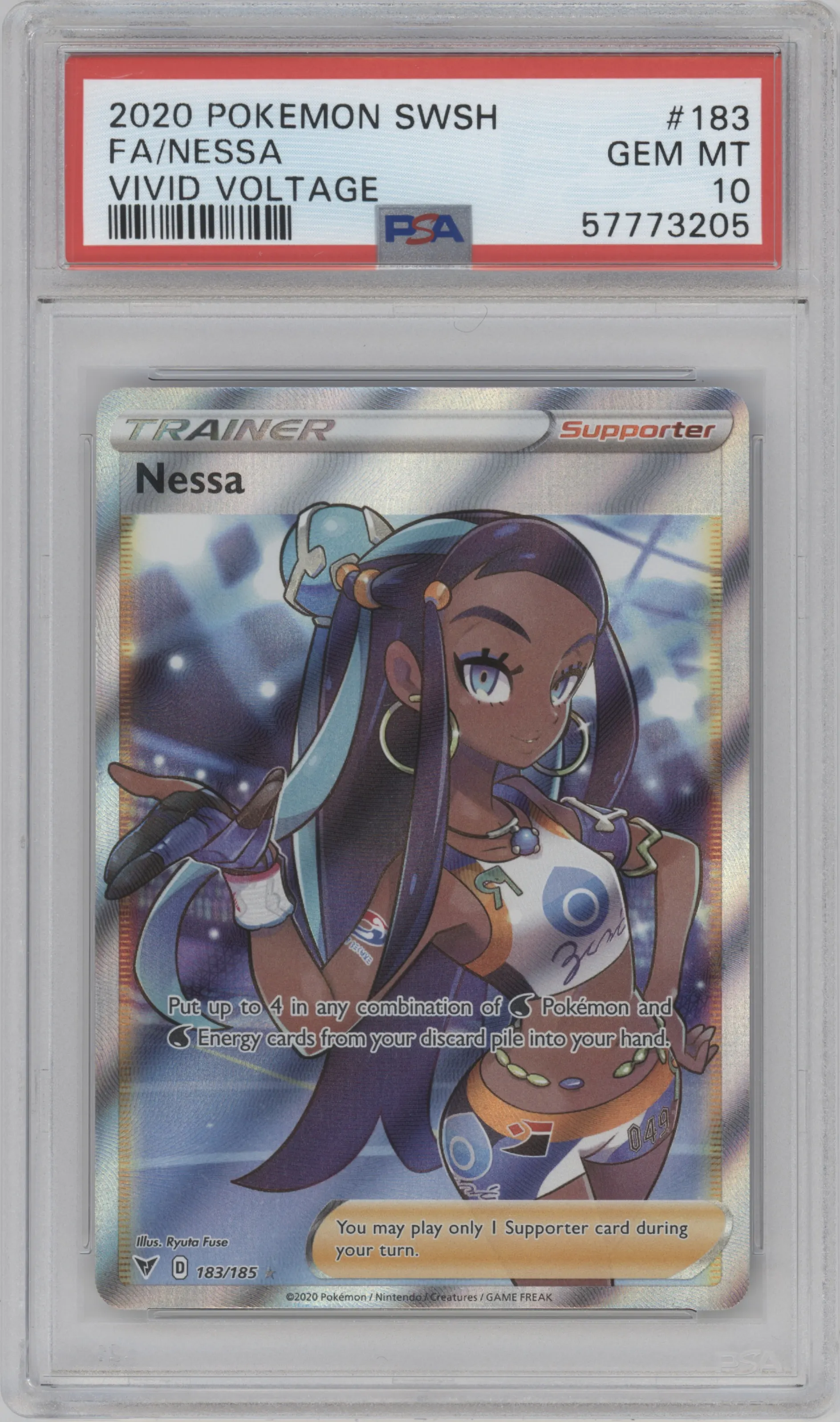 2020 Pokemon SWSH Vivid Voltage Nessa PSA 10