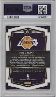 Kobe Bryant from the 2015-16 Panini Select  set featuring a Tri-Color parallel graded by PSA and given an overall grade of 9.