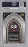 Aaron Rodgers from the 2017 Panini Prizm set graded by PSA and given an overall grade of 9.