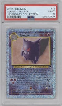 Gengar from the 2002 Pokemon  set graded by PSA and given an overall grade of 9.