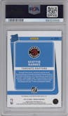 Scottie Barnes from the 2021-22 Panini Donruss set featuring a  Blue Holo Laser parallel graded by PSA and given an overall grade of 9.