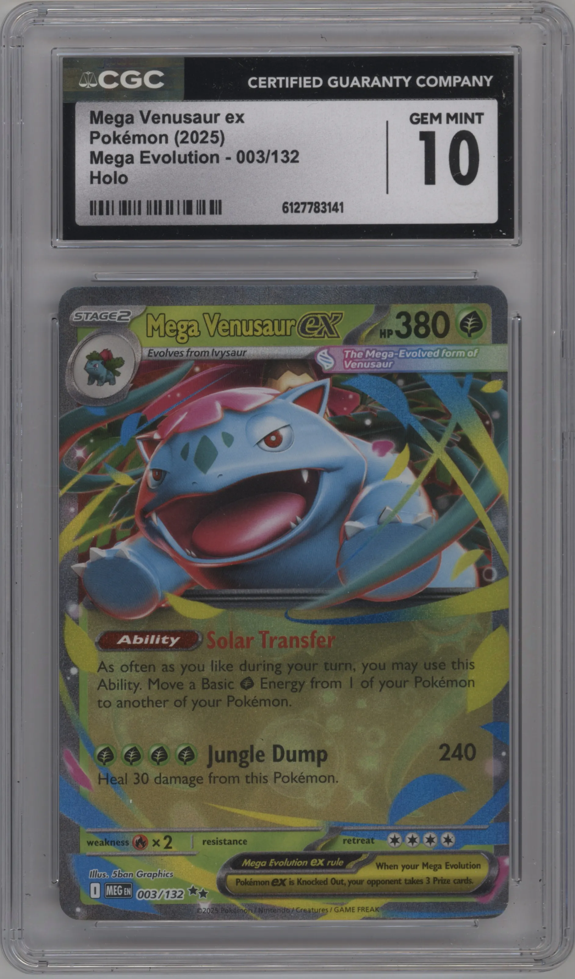 2025 Pokemon Mega Evolution Mega Venusaur ex #003 CGC 10