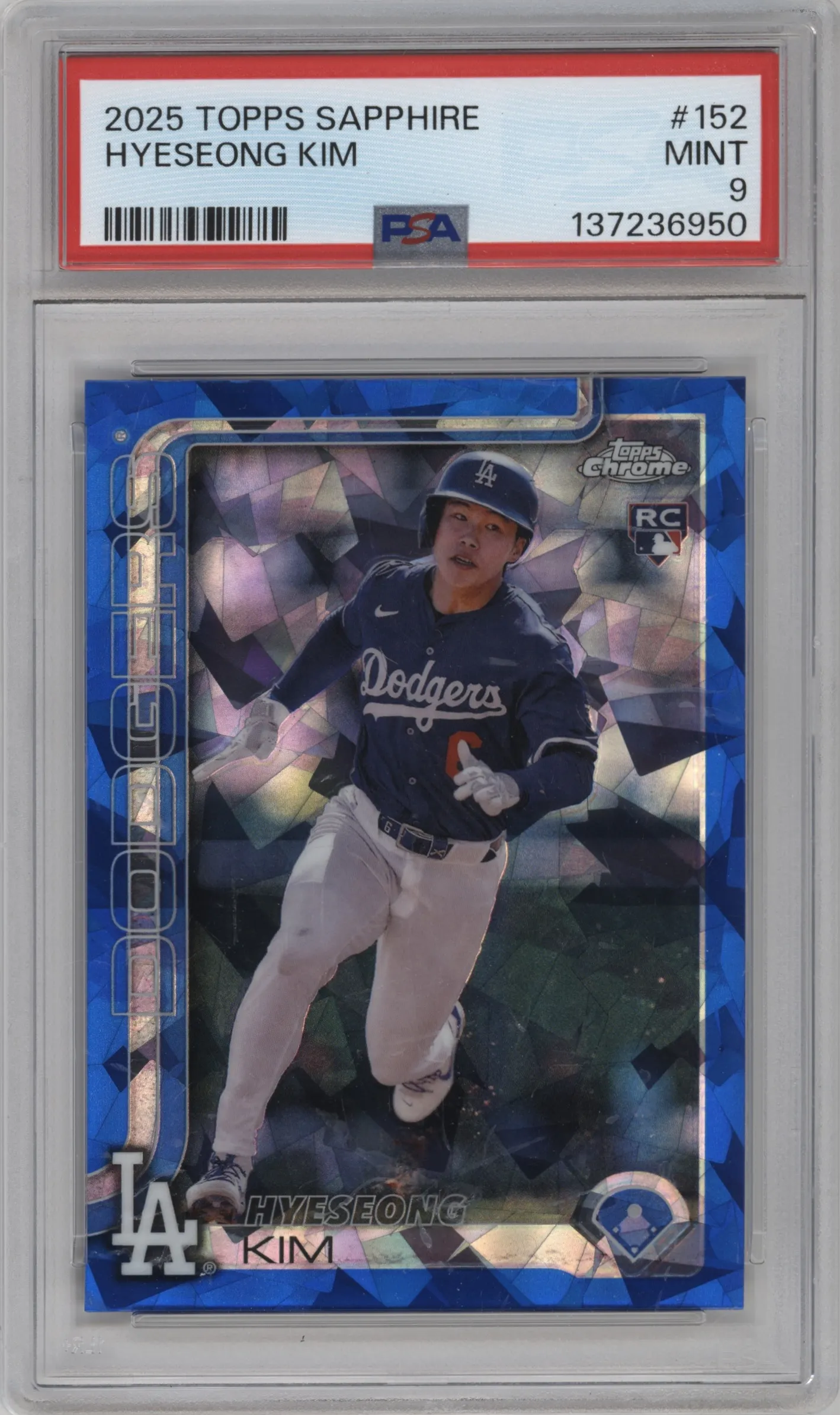2025 Topps Chrome Sapphire Edition Hyeseong Kim PSA 9