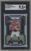 Patrick Mahomes II from the 2023 Panini Prizm set featuring a Silver Prizm parallel graded by SGC and given an overall grade of 9.5.