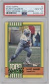 Barry Sanders from the 1990 Topps set featuring a Variation parallel graded by PSA and given an overall grade of 10.
