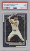 Jackson Chourio  from the 2024 Bowman Chrome set graded by PSA and given an overall grade of 9.