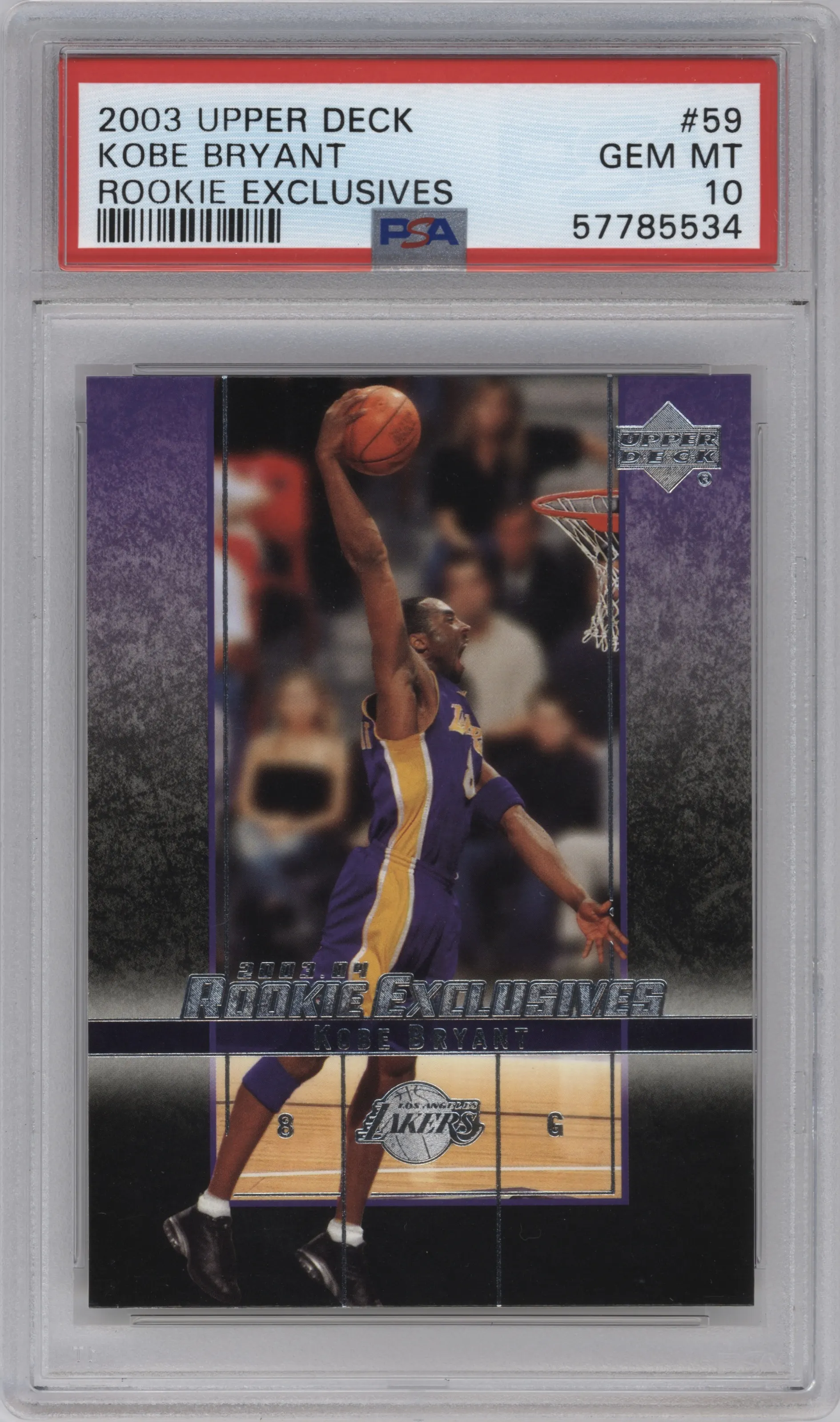 2003 Upper Deck Rke. Exclusives Kobe Bryant #59 PSA 10