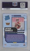 Jayden Daniels from the 2024 Donruss set graded by PSA and given an overall grade of 10.