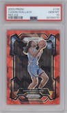Cason Wallace from the 2023-24 Panini Prizm set featuring a Red Ice parallel graded by PSA and given an overall grade of 10.