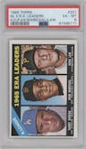 Sandy Koufax/Juan Marichal/Vern Law from the 1966 Topps set graded by PSA and given an overall grade of 6.