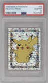 Pikachu from the 1999 Pokemon Merlin set graded by PSA and given an overall grade of 10.