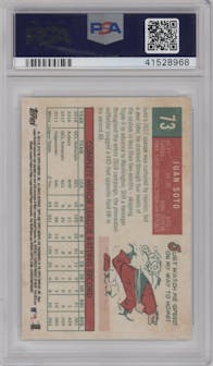 Juan Soto from the 2018 Topps Archives set graded by PSA and given an overall grade of 10.