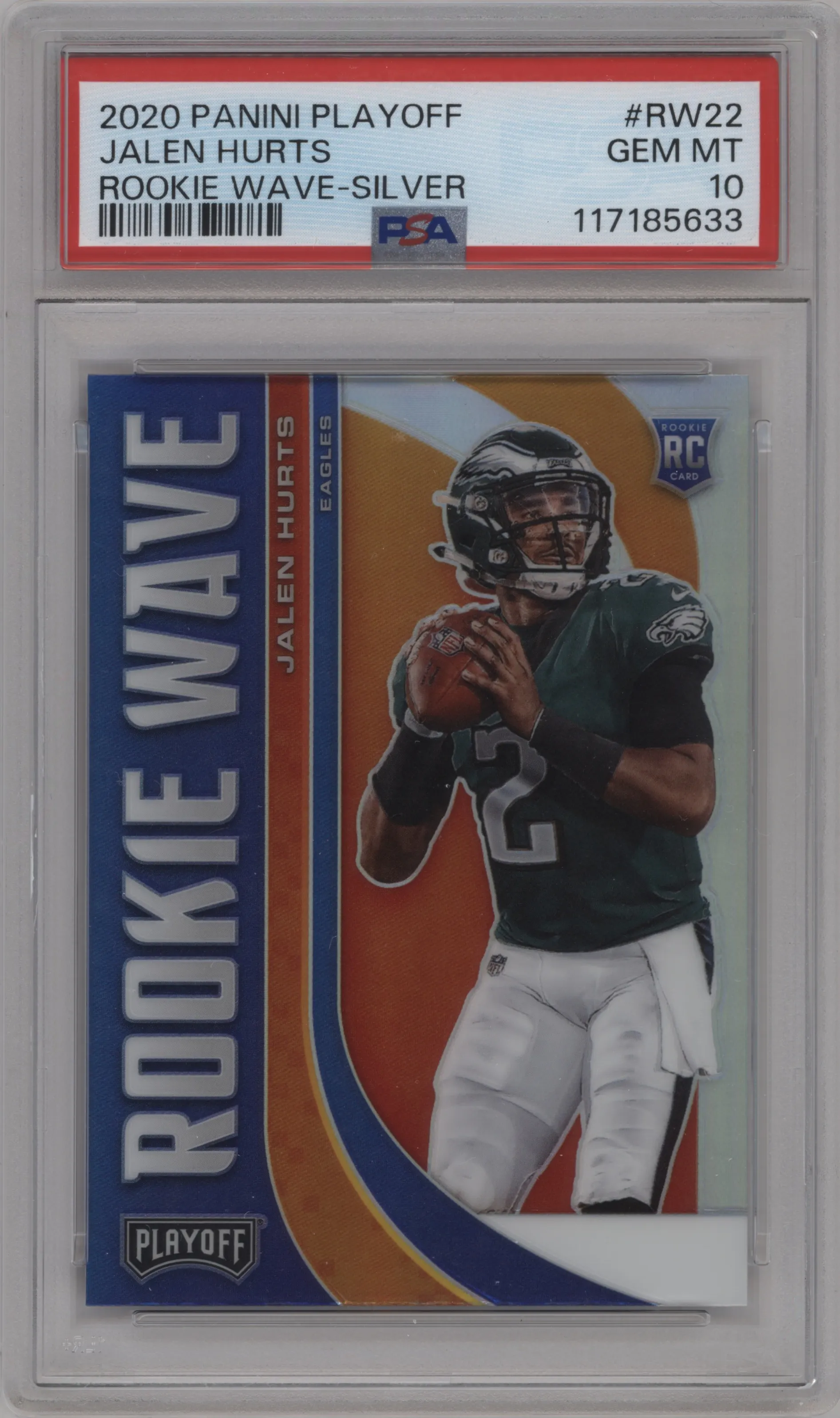2020 Panini Playoff Rke.Wave Jalen Hurts Silver PSA 10
