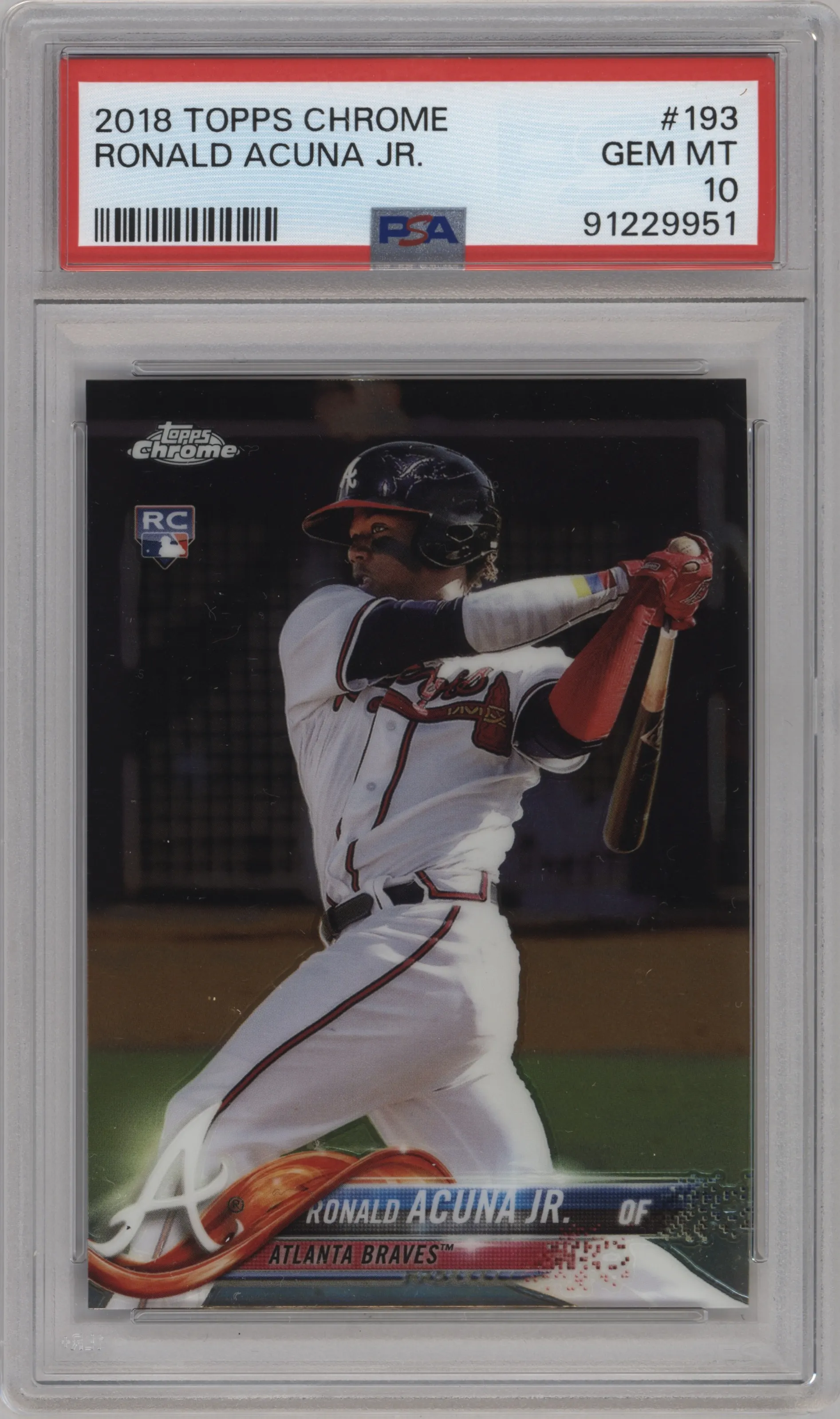 2018 Topps Chrome Ronald Acuna Jr. #193 PSA 10