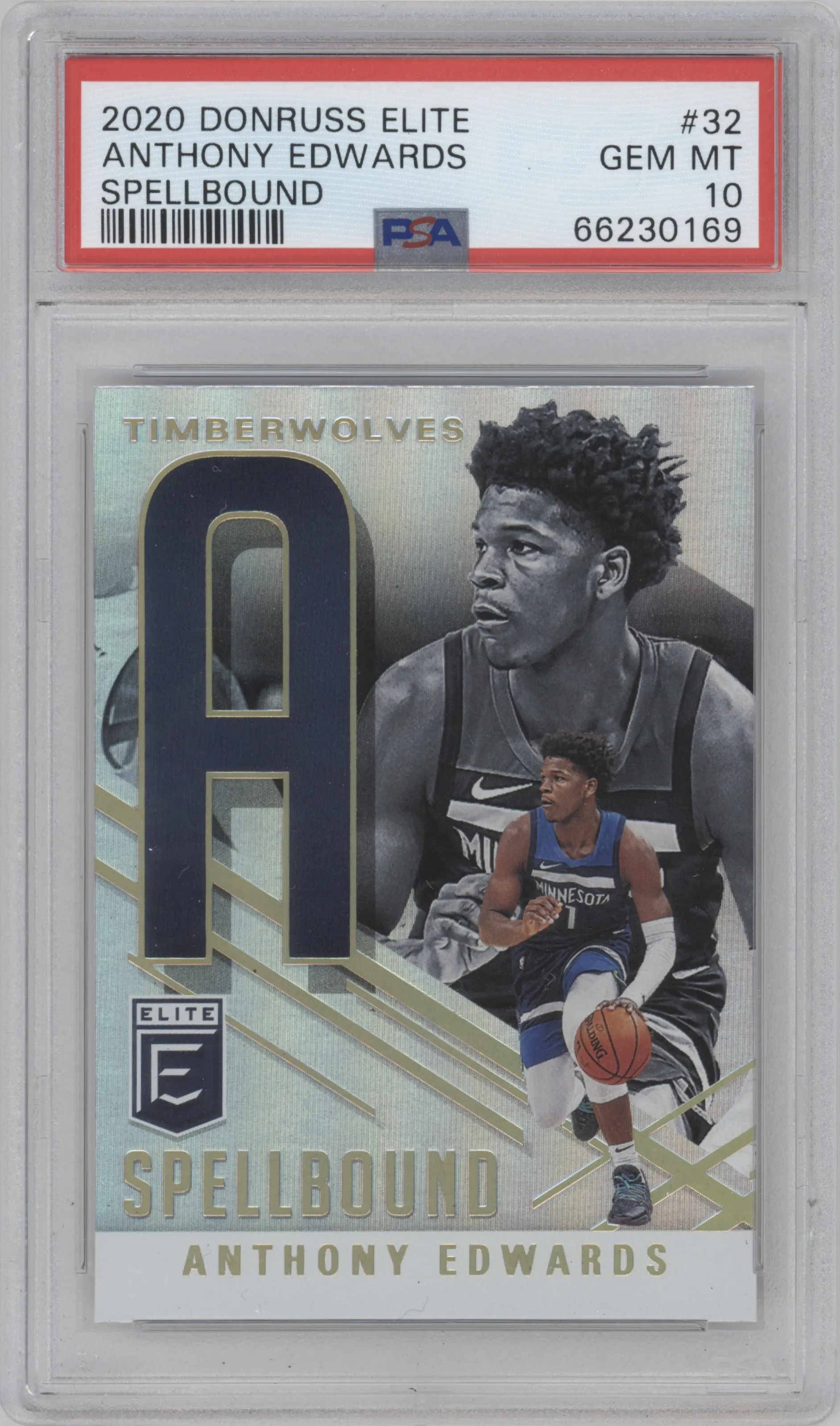 2020 Panini Donruss Elite Spellbound Anthony Edwards #32 PSA 10