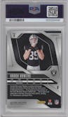 Brock Bowers from the 2024 Panini Prizm set featuring a No Huddle parallel graded by PSA and given an overall grade of 9.
