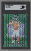 Bo Nix from the 2024 Panini Mosaic set featuring a Green Mosaic parallel graded by SGC and given an overall grade of 10.