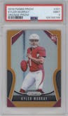 Kyler Murray from the 2019 Panini Prizm set featuring a Orange Prizm parallel graded by PSA and given an overall grade of 9.