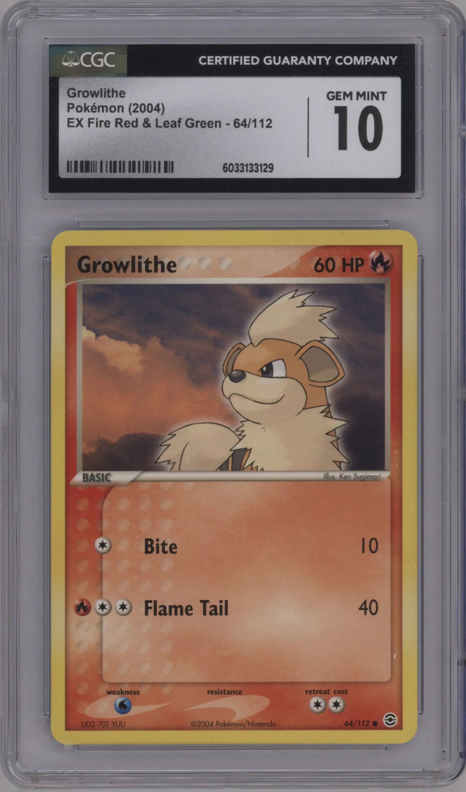 2004 Pokemon EX FR & LG Growlithe CGC 10