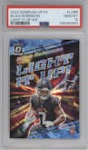 Bijan Robinson from the 2023 Donruss Optic set featuring a Ice Prizm parallel graded by PSA and given an overall grade of 10.