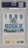 Barry Sanders from the 1989 Score set graded by PSA and given an overall grade of 10.