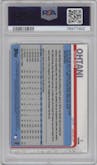 Shohei Ohtani from the 2019 Topps Chrome set featuring a Prism Refractor  parallel graded by PSA and given an overall grade of 9.