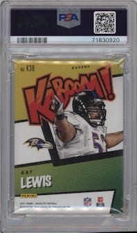 Ray Lewis from the 2021 Panini Absolute set graded by PSA and given an overall grade of 9.
